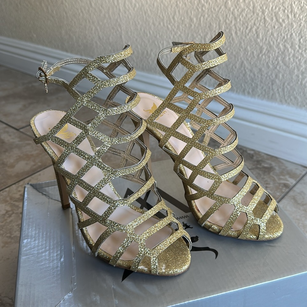 Gold Glitter High Heel